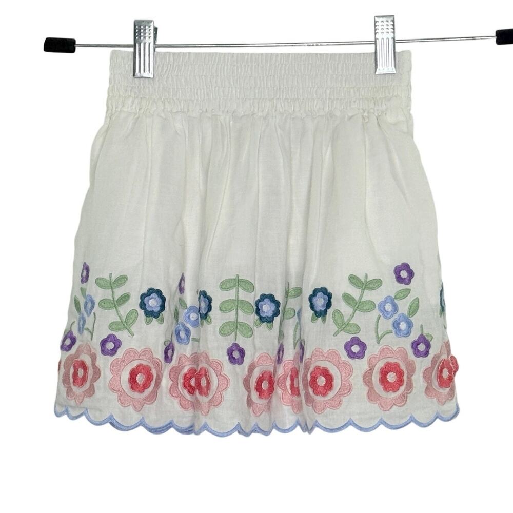 Stella McCartney Floral Embroidered Skirt 6 Years Girls Pull On Scallop Hem